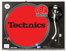 Technics Classic Black on Red - DJ slipmat for LP turntable record player