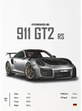 Porsche 911 GT2 RS Poster Print | Wall Art | Car Picture