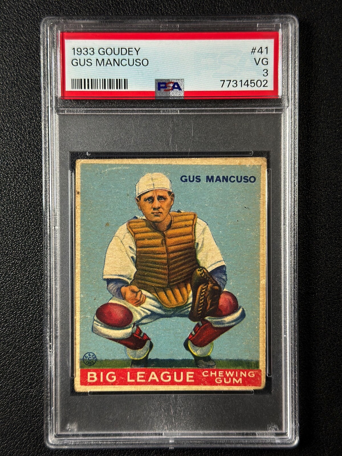 1933 GOUDEY BASEBALL SETBREAK PSA 3 GUS MANCUSO #41 4502