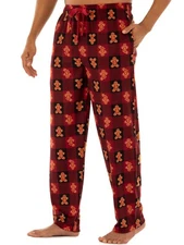 Fruit of the Loom Gingerbread Man Christmas Fleece Sleep Pajama Pants Size M-5XL
