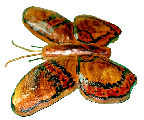 Handcrafted Wooden Brown Butterfly Hand Painted Wall Hanging - Picture 3 of 6