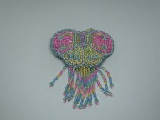 Collectible Handmade Barrette Beaded Pastel Butterfly 2 1/2 x 3 1/2 inch WOW