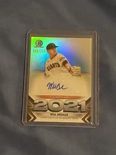 2021 Bowman Draft Will Bednar Class Of 21 Chrome Refractor Auto # /250, Giants
