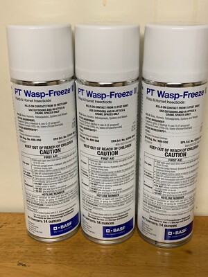 PT Wasp Freeze II Wasp Hornet Spray( 3 Cans) Yellow Jackets BASF 14oz