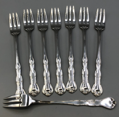 アメリカ■ゴーハム■STERLING925製サラダフォーク■Rondoパターン■ Rondo by Gorham Sterling Silver set of 8 Cocktail Forks 5 5/8