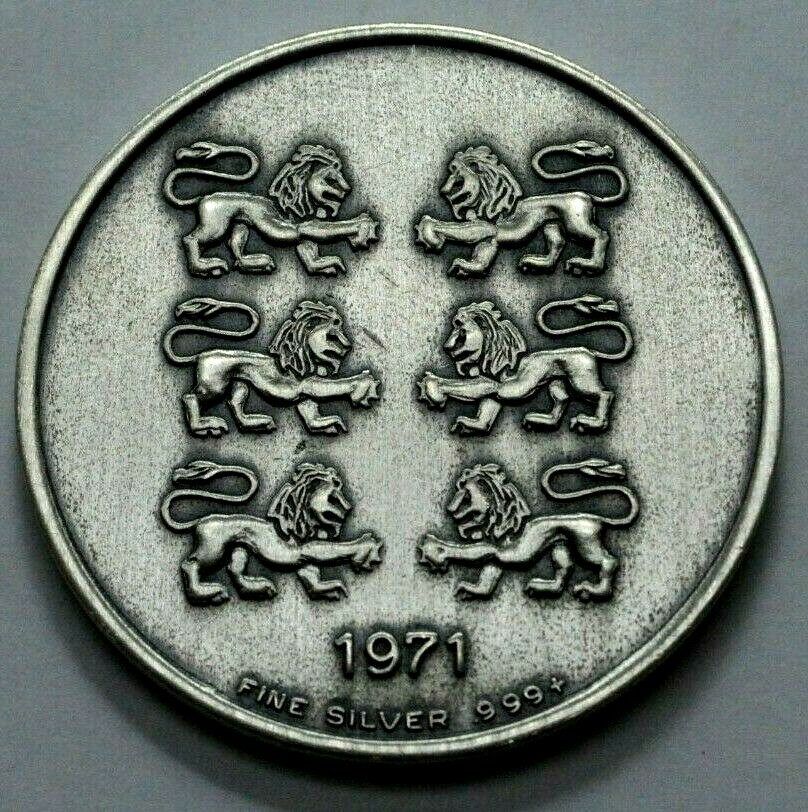 1 Oz 999 Silver Round LIONSIXX CORP. 1971 COIN SIR FELIX BOOTH