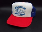 Dague Builders' Supply red white & blue mesh snapback Trucker hat Muncie Indiana