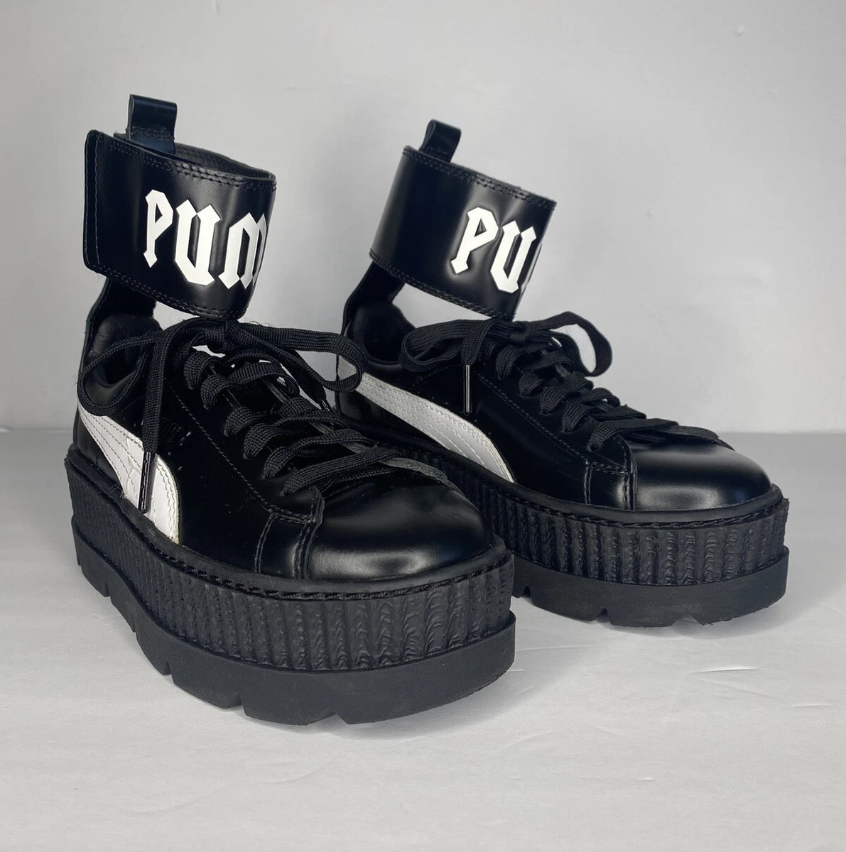 Puma x Fenty By Rihanna Black Ankle Strap Creepers Platform Sneakers Size  6.5 eBay