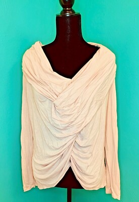 BNWOT WOMENS JUNIORS JENNIFER LOPEZ JLO LIGHT MAUVE PINK RUFFLED TOP SIZE MEDIUM