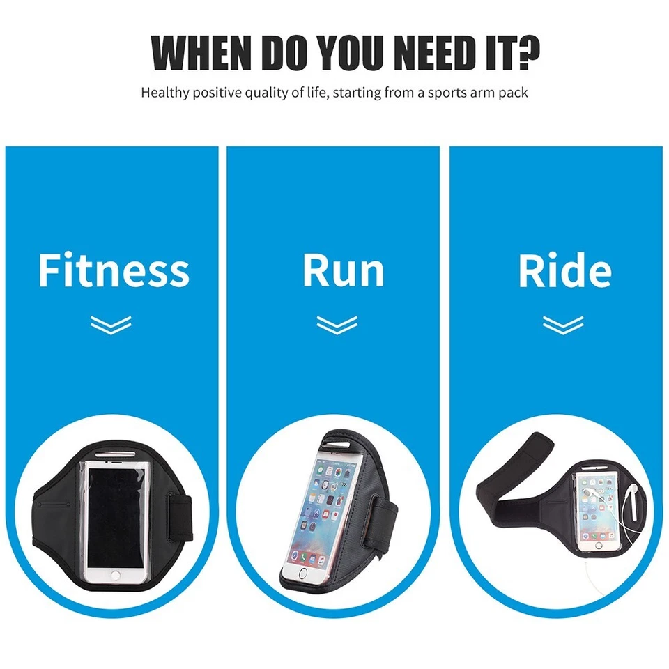 Running Sports Armband Holder Gym Jogging For Samsung Galaxy S25 S24 S23 S22 S21 - Image 2 of 4