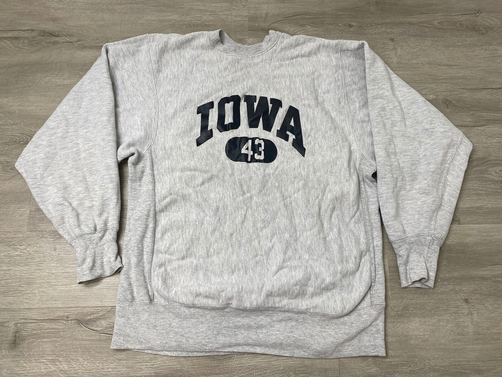 Vintage 80s Iowa #43 Champion Reverse Weave Sweatshirt Crewneck 