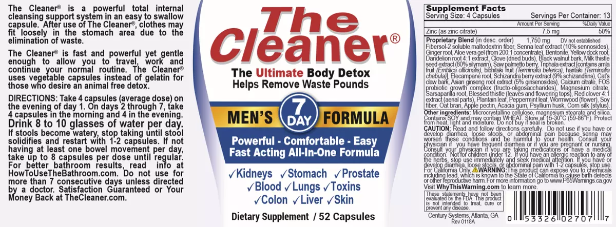 The Cleaner, Men's 7 Day | Bama Health Foods