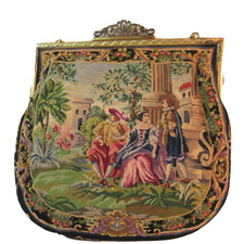 Vintage Purse Petit Point Scenic SHIPPED TO US TARIFF FREE