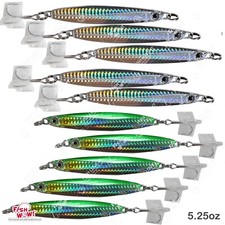 Fish WOW! 10pcs 150g Coltsniper 5.25oz Vertical jig w/ MUSTAD Hook 2 colors NEW