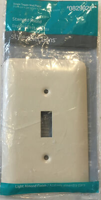 [6 Pack] STYLE SELECTIONS ALMOND Stamped Single Toggle Wall Plate #829921