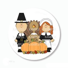 Thanksgiving Pilgrims Turkey Stickers Scrapbook Stickers Thanksgiving Favors
