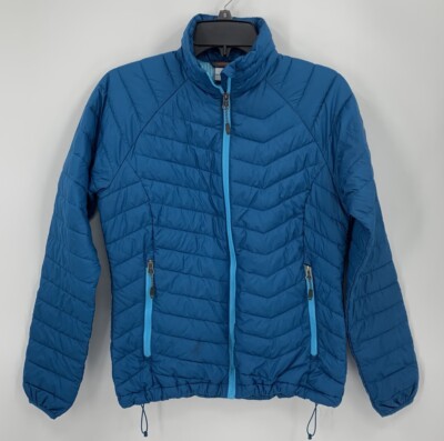 Columbia Thermal Coil Quilted Jacket Teal Blue Polyester Nylon