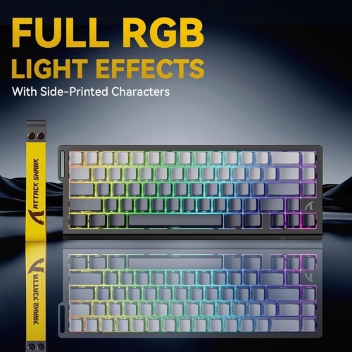 ATTACK SHARK X68 HE 60% RGB 8000Hz Rapid Trigger Wired Gaming Keyboard, Snap Tap - Zdjęcie 8 z 45