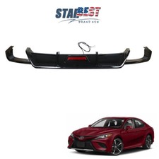 Glossy Black Rear Bumper Diffuser Lip W/LED Light For Toyota Camry 2018 19-2021