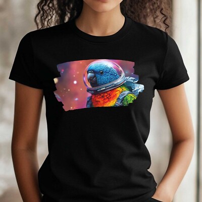 Women Rainbow Lori Astronaut Print Cotton T-Shirt Size XS to 3XL
