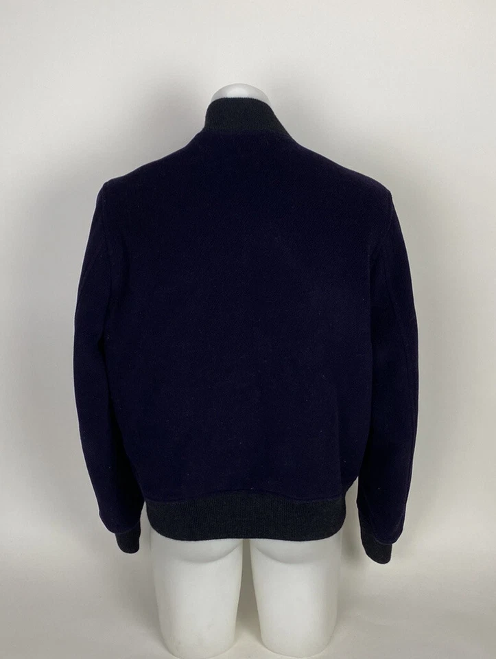 Mr P. Wool Bomber Navy Jacket Mens Size XL. - Image 3 of 4