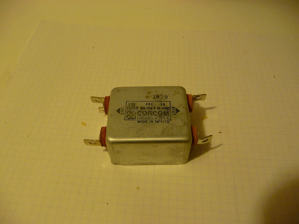 AC power filter , Corcom , 1R1 , 1 amp , 120 volt / 250 volt - Image 2 of 4