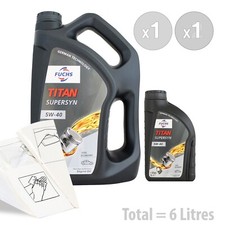 Car Engine Oil Service Kit / Pack 6 LITRES Fuchs TITAN SUPERSYN 5W-40 5W40 6L 7.16 per litre