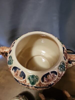 RARE 1950s GERZ GERMAN LARGE CASTLE PUNCH BOWL/TUREEN 6 STEIN CUPS