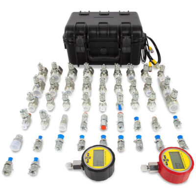 #ad #ad 70DC Digital Hydraulic Pressure Test Kit 2 Gauge 47Coupling 2 Hose for Excavator $981.09