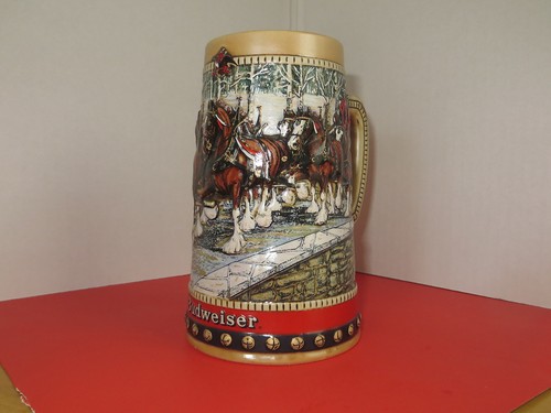 Budweiser Stein / Mug 1988 Collector’s Series Clydesdales Advertising Bar Decor - 第 1/4 張圖片