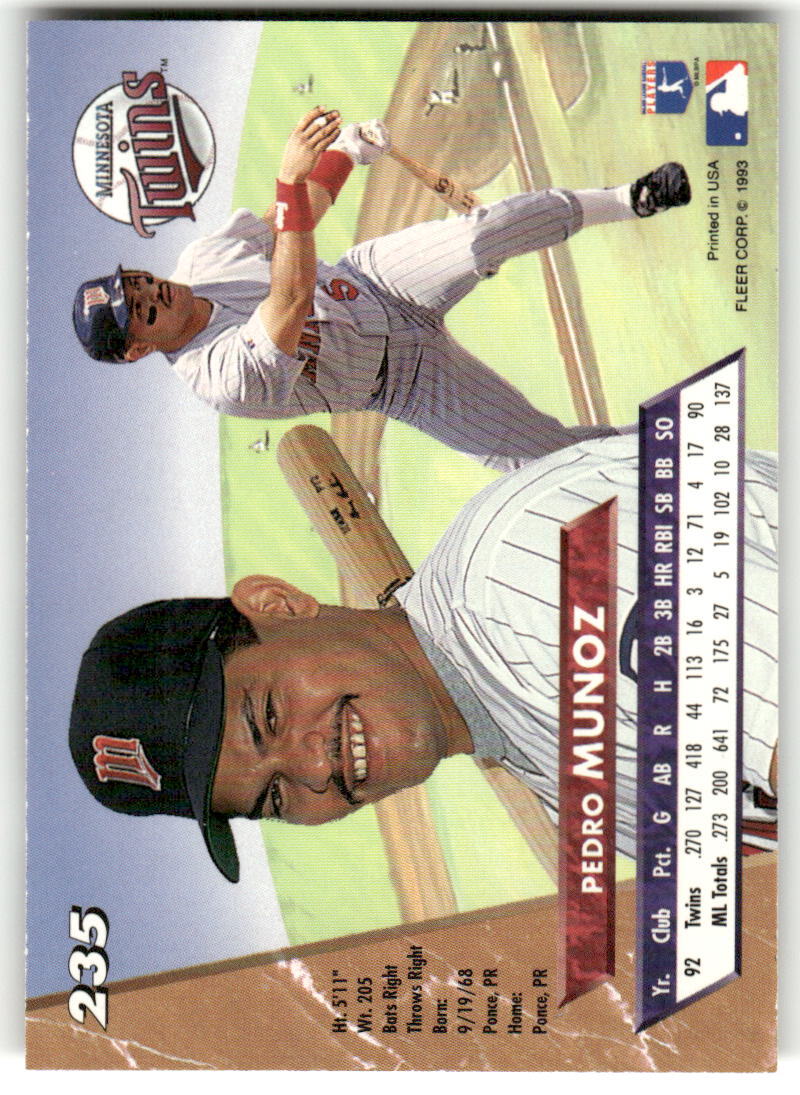 Pedro Munoz 1993 Fleer Ultra #235 Minnesota Twins | eBay