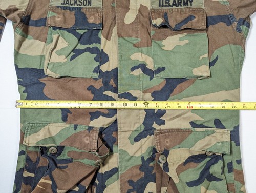 Authentic Small/Long US Army Airborne Woodland Camouflage BDU Jacket Shirt Camo - Picture 6 of 15