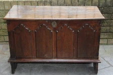 An Mid 18th Century  4 Panel  Oak Coffer / Linen Chest of Smaller Size