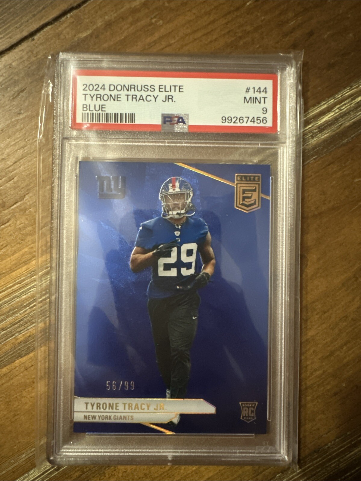 2024 Donruss Elite - Tyrone Tracy Jr. - #144 - Blue /99 PSA-9