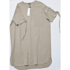 ZARA Short Sleeve Oversized Dress With Sleeve Lace-up Detail Women's Size S