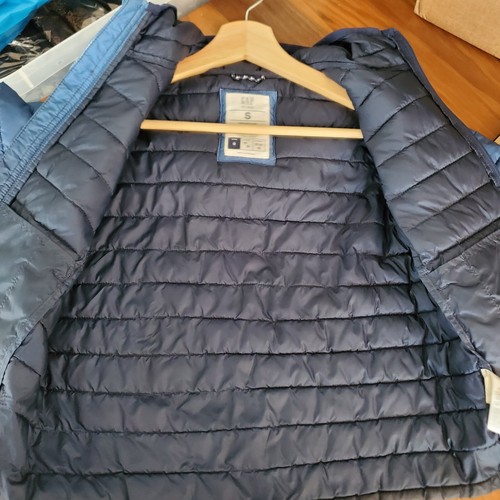 Gap Kids Boys Small Primaloft Warm Fall Puffer Jacket HoodBlue Ombre Lightweight - Picture 8 of 17