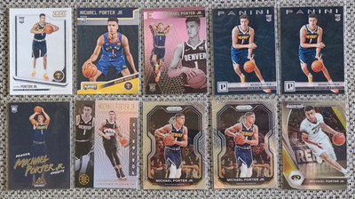 MICHAEL PORTER JR 10-CARD LOT 2019-21 RCs/Score/Chron/Illusions/Prizm NUGGETS