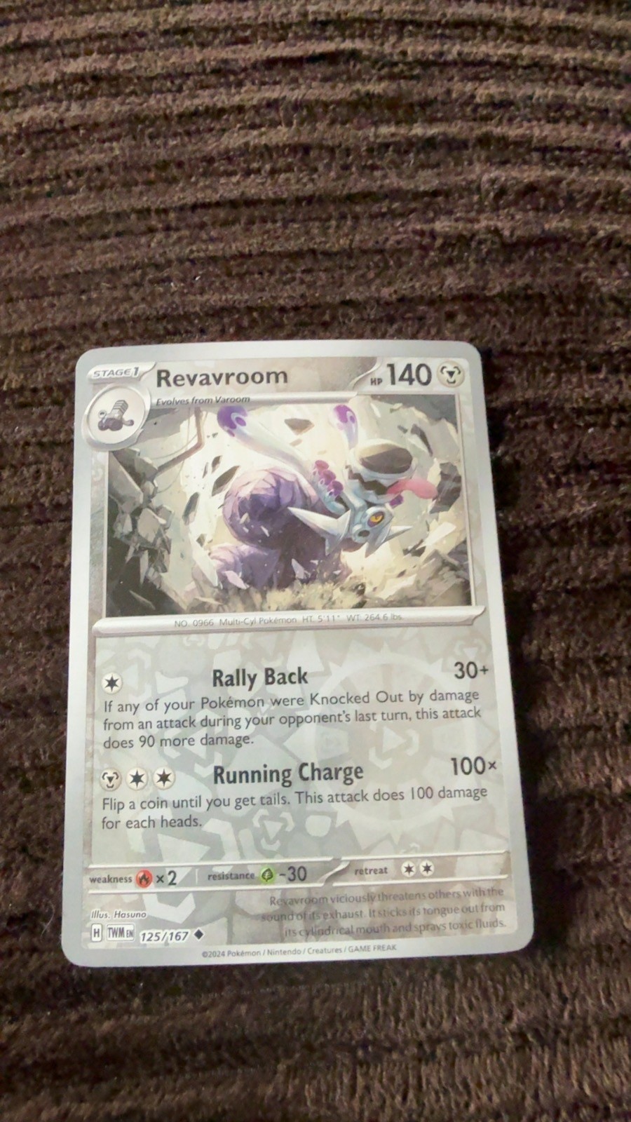 Revavroom 125/167 Uncommon Twilight Masquerade Pokemon Near Mint