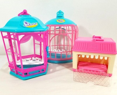 Little Live Pets Bird Cages & Pet Carrier Playset - 3 Pieces Pink & Blue