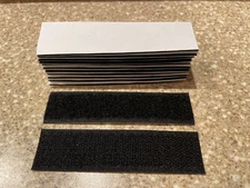 ( 12 ) Black Nylon Hook & Loop  4” x 1”  Rectangle  Self Adhesive Tape Strips