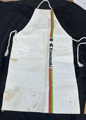 Vintage Team Kawasaki Motorcycles Mechanics Apron Canvas Made In Japan