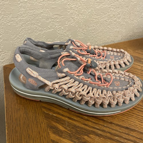 Keen Uneek Sport Sandals Trails Gray Pink Nylon Outdoor Comfort Womens Size 10 - Picture 3 of 6