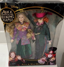 Disney Alice Through the Looking Glass Alice  Mad Hatter Dolls New Damaged Box