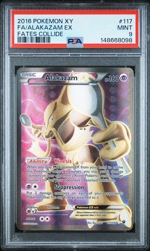 PSA 9 Alakazam EX Full Art 117/124 Pokemon Fates Collide 2016