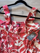 Vince Camuto Flared Coral Print Flower Maxi Dress