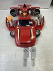 Vintage 1993 Hot Wheels Key Force Rocket Shot Complete Works Red Transformer Car