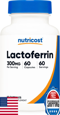 Nutricost Lactoferrin Capsules 300mg, 60 Count, 3rd-Party Tested, Gluten-Free