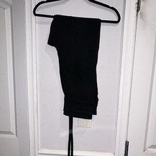 Women s Black Solid Ankle Leggings High Rise Stretch Elastic Waist One Size
