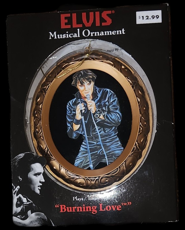 Elvis Presley  Christmas Ornament made for K-Mart Plays "Burning Love", NIB