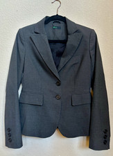 Stile Benetton Womens Blazer Jacket Gray Pins...